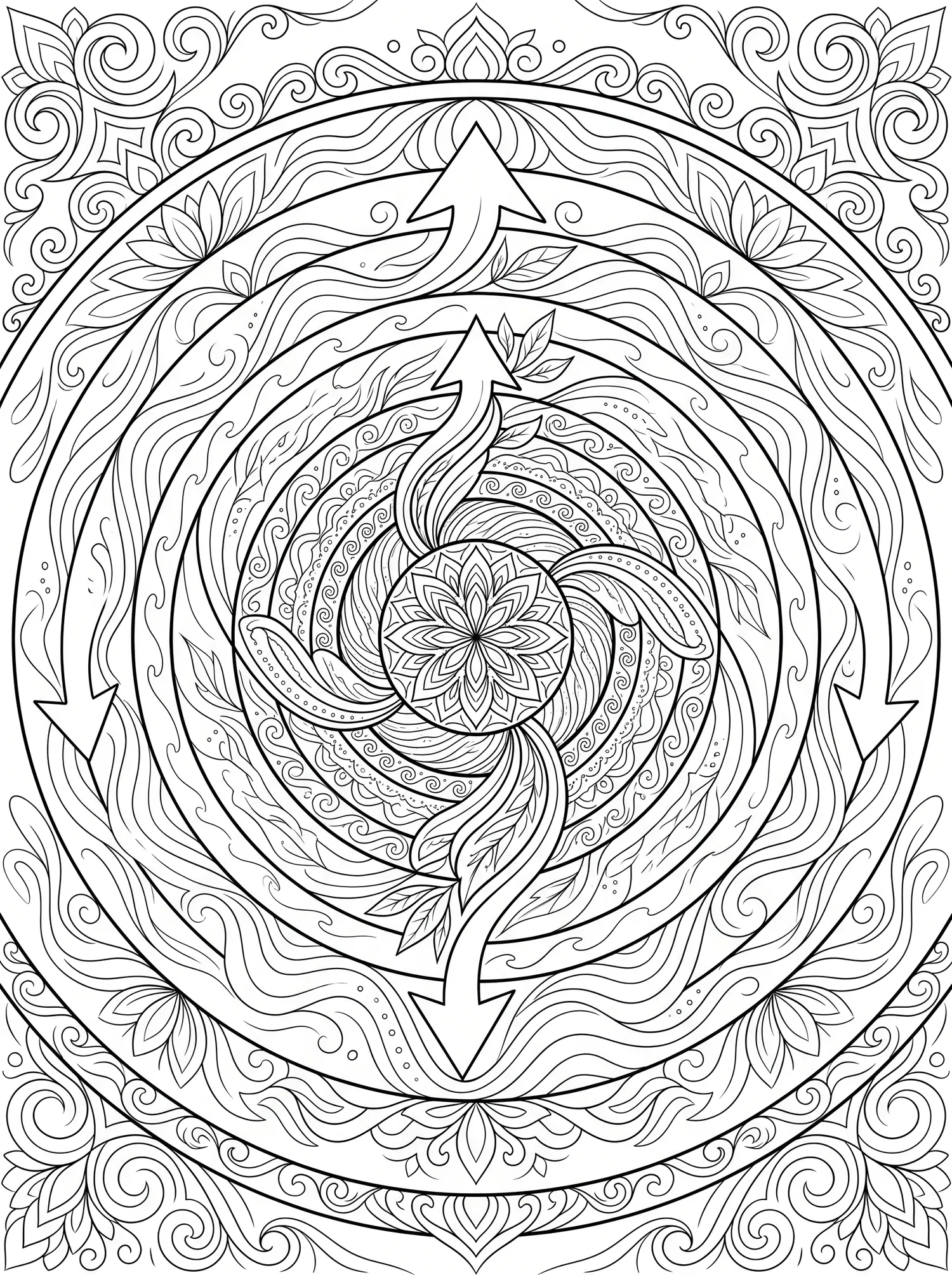 Symbole de Respiration, Coloriage art à imprimer gratuitement